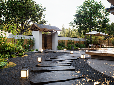 中式乡村庭院 庭院景观 农村庭院 乡野庭院 枯山水 日式