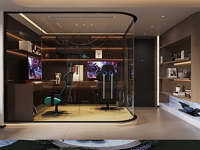 意式影音室 电竞室 儿童书房 影音室 书房 装饰柜
