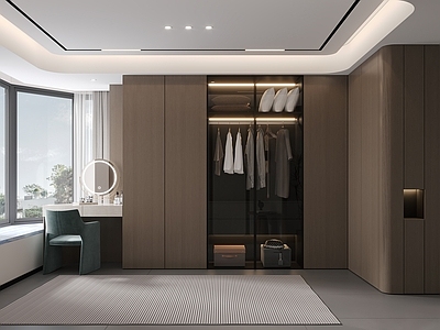 意式衣帽间 主卧衣帽间 转角衣帽间 衣帽间梳妆台