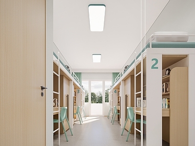 现代简约其他公共空间 宿舍 员工宿舍 学生宿舍