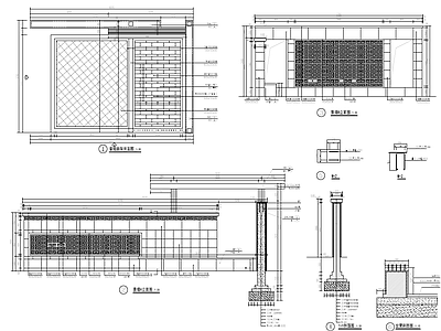 新中式廊架 玻璃廊架 风雨连廊 钢结构廊架 施工图