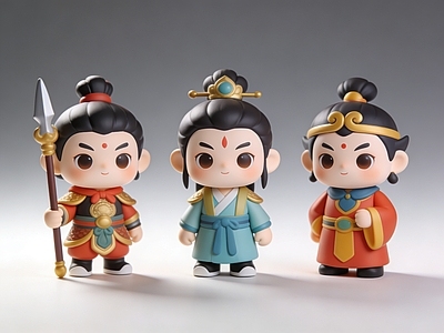 现代新中式雕塑 手办 雕塑 美陈 国潮 人物