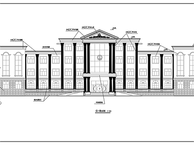 现代办公楼建筑 振农技推广计生 综合服务站 施工图