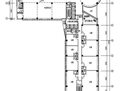 现代办公楼建筑 L型大厦方案 施工图