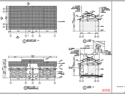新中式中式其他建筑 公厕全套 公厕含水电 公园厕所含水电 施工图