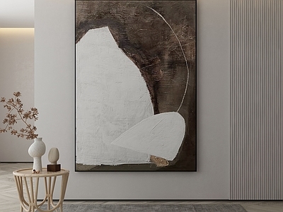 现代侘寂挂画 油画 书房挂画 茶室挂画 客厅挂画 玄关挂画