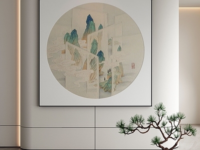 新中式中式挂画 油画 书房挂画 茶室挂画 客厅挂画 玄关挂画