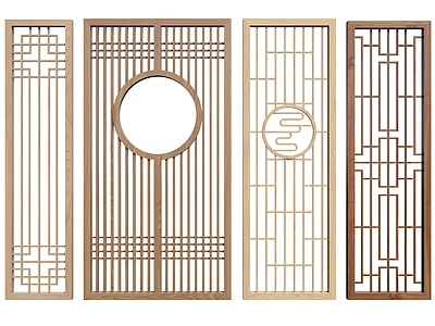 新中式现代隔断 木隔断 餐厅隔断 卧室隔断