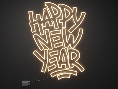 现代霓虹灯 霓虹灯 新年
