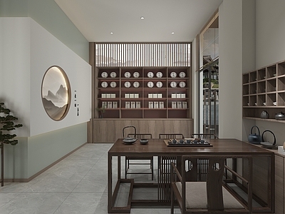 新中式日式茶叶店 中式 日式 茶叶店 禅意 喝茶