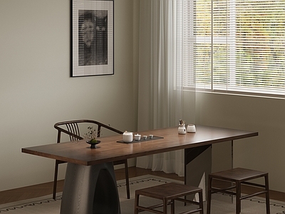 侘寂复古茶室 会所茶室 别墅茶室 泡茶桌 氛围感茶室 中式茶桌