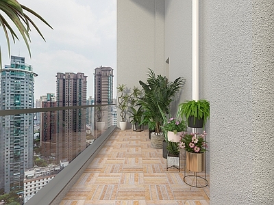 现代阳台 休闲阳台 花园阳台 绿植盆景