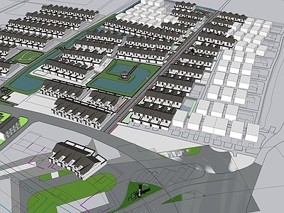 新中式中式鸟瞰规划 和美乡村 小镇 文旅 村庄改造