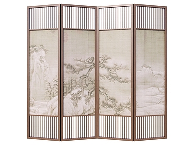 现代新中式屏风 木屏风 可折叠屏风 布艺屏风