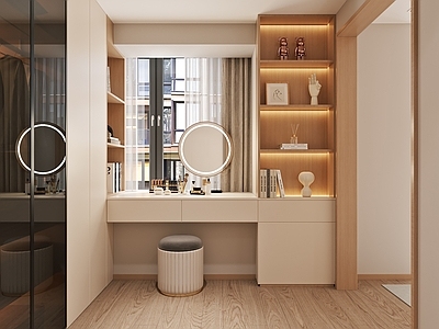 现代衣帽间 主卧衣帽间 转角衣帽间 衣帽间梳妆台