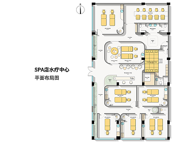 现代极简洗浴中心 spa店水疗中心 洗浴空间布置图 水疗会所美容中心 spa美容养生馆 洗浴养生足浴美容 施工图