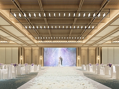现代新中式宴会厅 婚礼宴会厅 宴会厅
