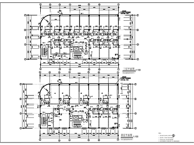 现代办公楼建筑 7层4290平米 办公综合楼 施工图