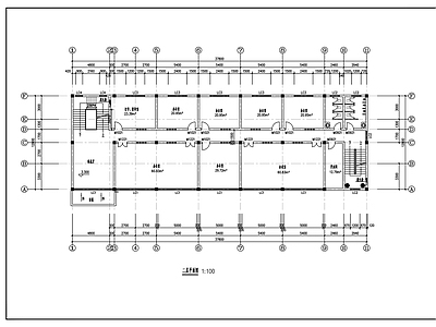 现代办公楼建筑 4层办公楼建筑 设计平面图 施工图