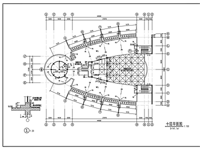 现代办公楼建筑 集团公司科研信息 中心建筑图 施工图
