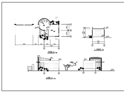 现代门卫室建筑 门卫方案 施工图