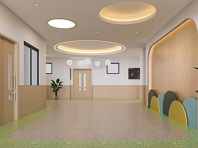 现代幼儿园 幼儿园大厅 走廊