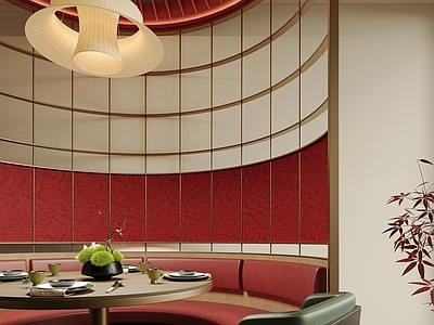 新中式复古其他餐饮空间 餐厅 圆卡座