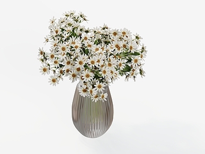 现代简欧花艺 白菊花 花卉 插花 餐桌摆件