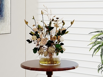 现代轻奢花艺 花束干花 花卉 茶几摆件