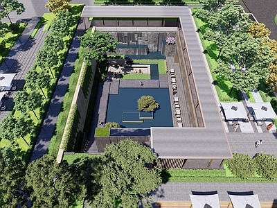现代小区建筑 中庭景观 现代景观 下沉景观 空间