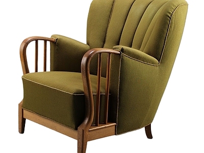 法式中古休闲椅 ArtDeco 布艺扶手椅