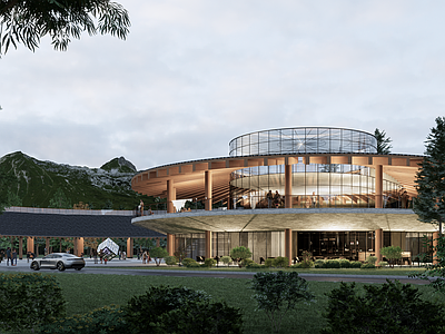 新中式现代其他公共建筑 游客中心 文化馆 展览馆 社区中心 纪念馆