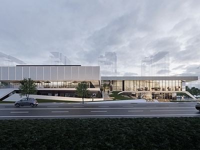 现代售楼处建筑 售楼处 文化中心 展示中心 展览馆 示范区