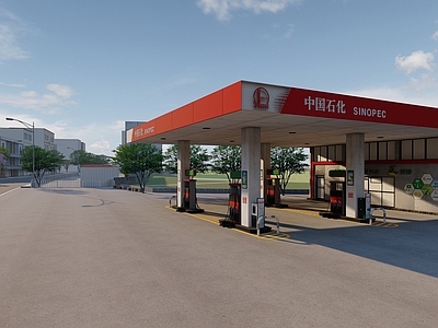 其他交通工具 汽车加油站