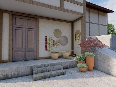 新中式乡村庭院 乡村院落角