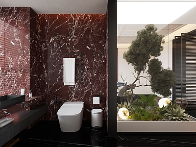 意式公共卫生间 意式卫生间加造景