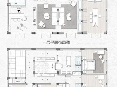 别墅 350㎡别墅民宿 平面图 彩平图 户型优化 施工图