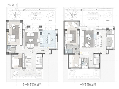 别墅 340㎡下叠别墅 平面图 彩平图 户型优化 施工图