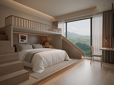 现代原木上下床 原木风亲子上下床 梯级式储物床 软包靠背床具 卧室高架床 轻奢上下床