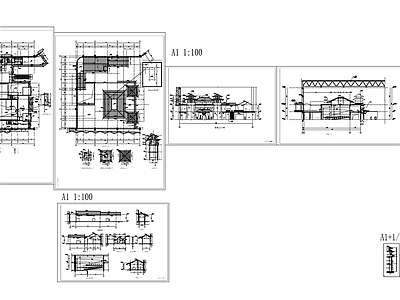 现代新中式其他建筑 古都剧场建筑图 施工图