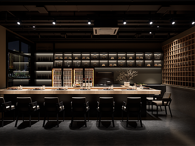 日式咖啡厅 前台接待 奶茶店接待台 酒吧前台 卡座区