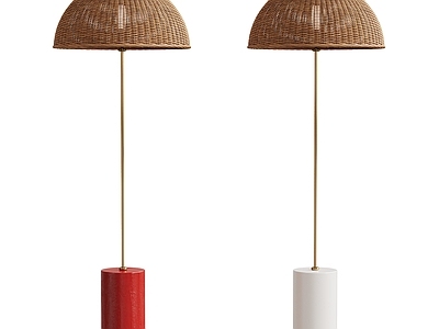 现代中古落地灯 中古风落地灯 极简落地灯 编织落地灯 落地灯