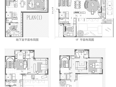 别墅 470㎡独栋别墅 平面图 户型优化 施工图