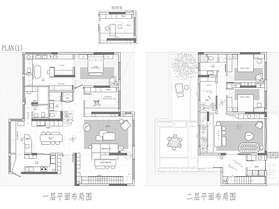 别墅 280㎡复式 平面图 户型优化 施工图