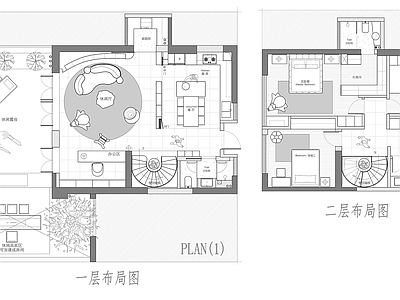 别墅 160㎡复式 平面图 户型优化 施工图