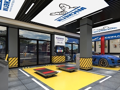 现代其他商业空间 现代汽修店 两层装修图 施工图