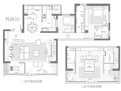 别墅 215㎡复式 平面图 户型优化 施工图