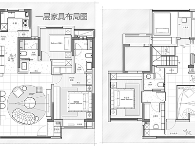 别墅 200㎡复式 平面图 户型优化 施工图