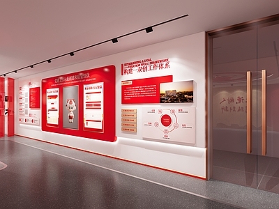 现代党建展厅 展厅入口 红色展厅 党建展厅 文化墙