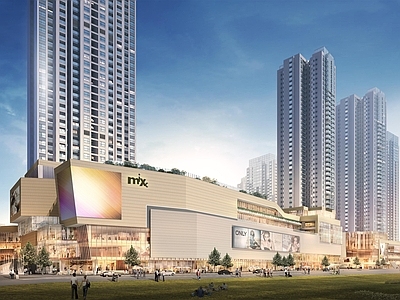 现代商场建筑 商业高层 商业多层 商业裙楼 商场门头 商业综合体